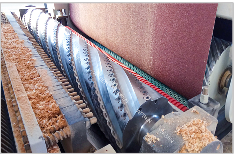 Solid wood panel combinate wide belt planer sander machine for woodworking