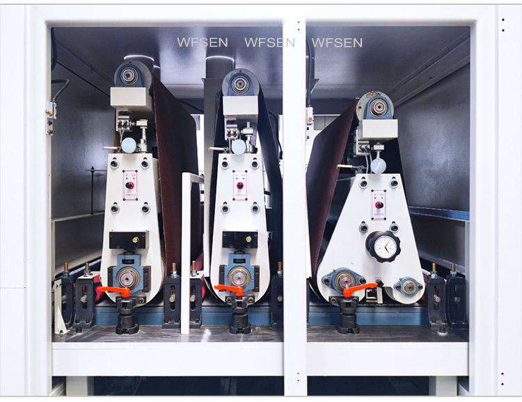 WFSEN plywood double sides sander production line up and down vacuum sanding machine