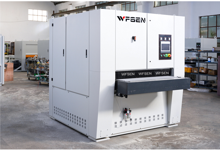 WFSEN plywood double sides sander production line up and down vacuum sanding machine